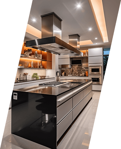 Light luxury kitchen island with pendant lights