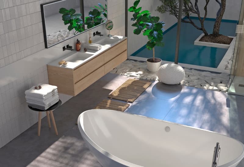 Curved Coastal Bathroom Transformation - Beyond Renovation Hobart